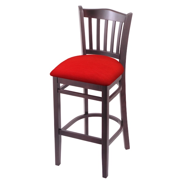 25" Counter Stool, Dark Cherry Finish, Canter Red Seat